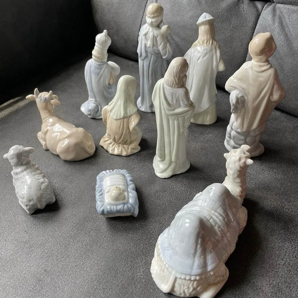 Navtivity Set 10 Piece Mary Joseph Jesus Wise Men Camel Cow Sheep